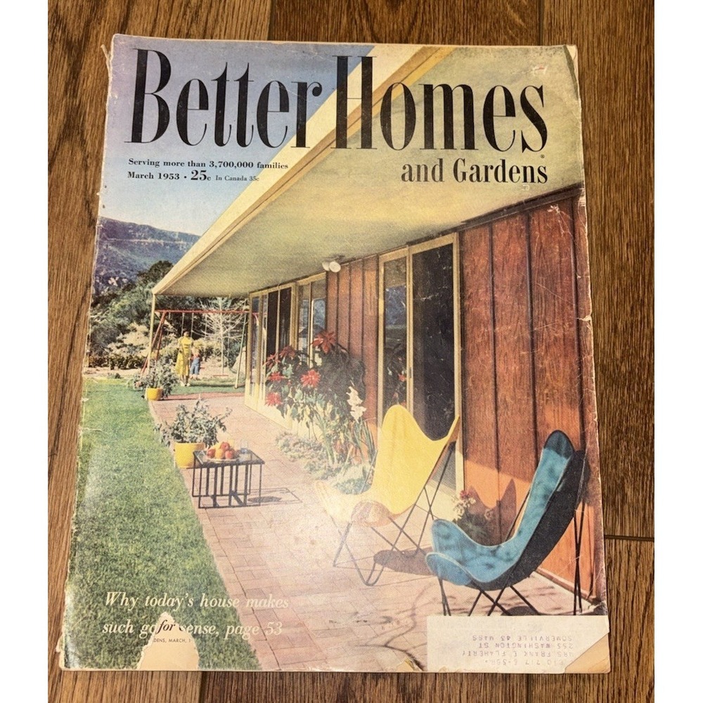 1953 MARCH BETTER HOMES AND GARDENS MAGAZINE - OUTDOORS COVER Vintage Read